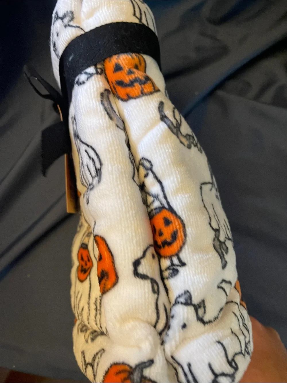Casaba White Halloween Dog & Pumpkin Print Hand Towel Set